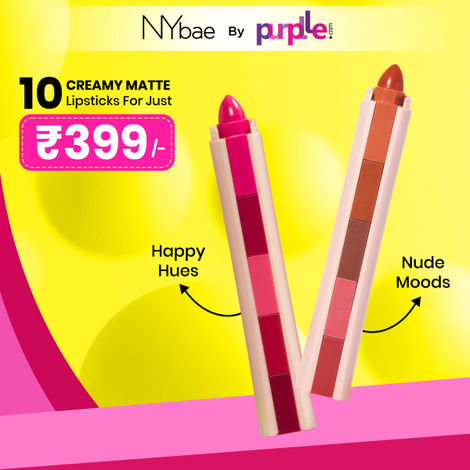 Buy NY Bae 5 IN 1 Lipstacks Duo | Happy Hues x Nude Moods Lip Stacks | 10 IN 1 Lip Crayon Combo | Pink, Red, Brown, Maroon, Nude Lipsticks | Multi Use: Blush, Eyeshadow, Bronzer, Lip & Cheek Tint | Lip Kit (6.5 gm*2) Combo of 2-Purplle
