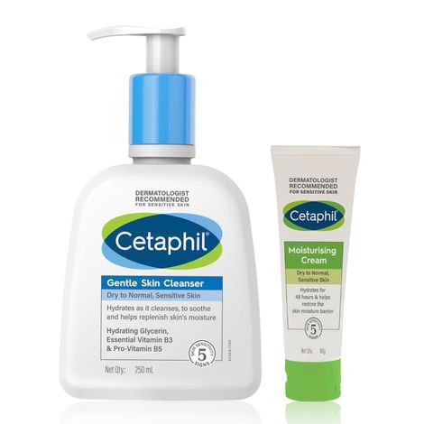 Buy Cetaphil Nourish & Cleanse Dua (Cleanser for Gentle skin 250ml + Moisturizer 80 gm)-Purplle
