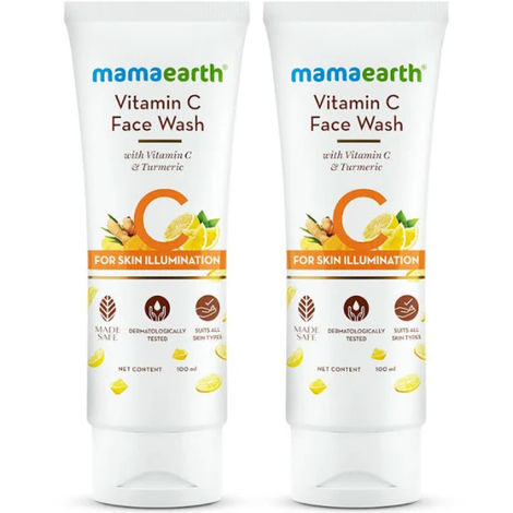 Buy Mamaearth Vitamin C Face Wash With Vitamin C And Turmeric For Skin Illumination (100 ml*2)-Purplle