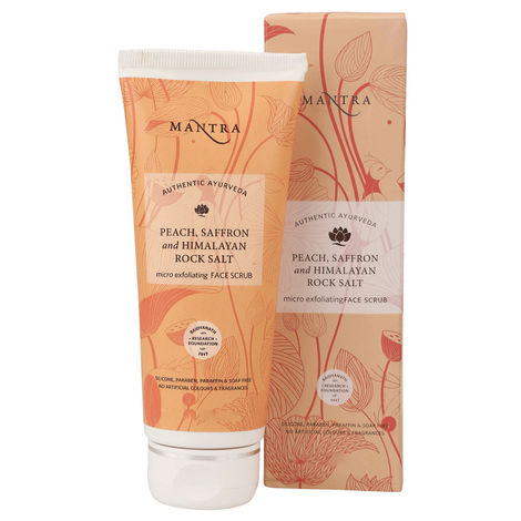 Buy Mantra Herbals Peach, Saffron And Himalayan Rock Salt Micro Exfoliating Face Scrub 50 ml-Purplle