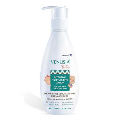 Buy Dr Reddy's Venusia Baby Intensive Moisturizing Lotion | For Dry and Ultra dry Skin | Paraben FreeSulphate FreePhalate Free | Contains Cocoa Aloe Mango & Shea Butters | 300 gm-Purplle