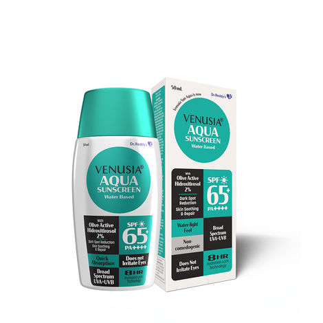 Buy Dr Reddy's Venusia Water based sunscreen I SPF 65 I 8hrs hydration lock I UVA, UVB protection I No white cast I 50 gm-Purplle