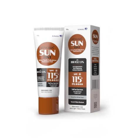 Buy Dr Reddy's Venusia Tinted sunscreen SPF115I Full spectrum protection I UVA, UVB, Blue light protect I with Anti-oxidant I Sweat & water resistant I No white cast I clinically tested for all skin types I 50 gm-Purplle