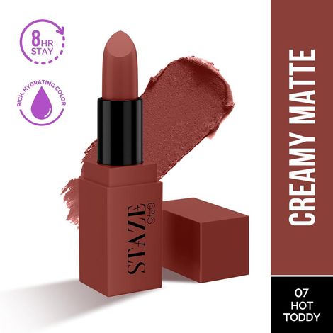 Buy Staze 9to9 Creme De La Matte Lipstick | Intense Color Payoff | Weightless Silky Formula | 12-Hour Stay | Non-Drying | 07 Hot Toddy | 4.2 gm-Purplle