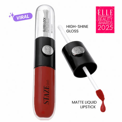 Buy Staze 9to9 Gloss Lock 2-in-1 Liquid Lipstick | Color-locking Gloss | Ultra-pigmented Lipstick | 06 I'm Feisty |&nbsp;7 gm-Purplle