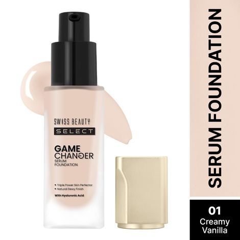 Buy Swiss Beauty Select Game Changer Serum Lightweight Foundation | With Natural and Dewy finish |1 Creamy Vanilla 30 gm-Purplle