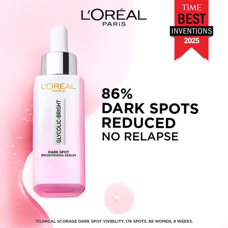 Buy L'Oreal Paris Glycolic Bright 8% [Melasyl + Glycolic + Niacinamide] face serum for Dark Spot & Brightening, 15 ml-Purplle
