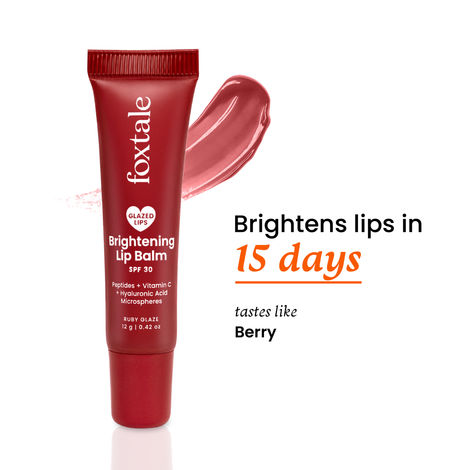 Buy Foxtale Glazed Lips Brightening Lip Balm - Ruby Glaze 12 gm-Purplle