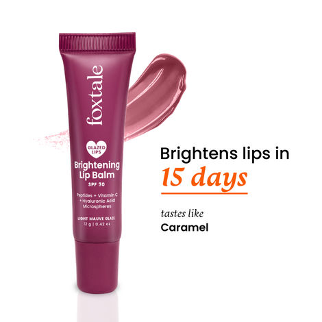Buy Foxtale Glazed Lips Brightening Lip Balm - Light Mauve Glaze 12 gm-Purplle