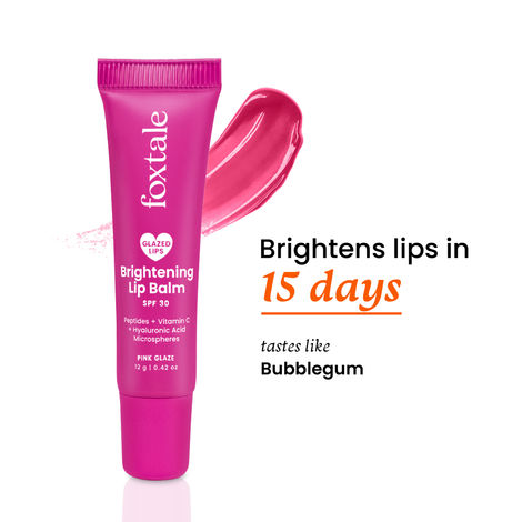 Buy Foxtale Glazed Lips Brightening Lip Balm - Pink Glaze 12 gm-Purplle