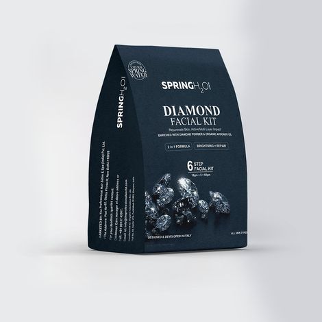 Buy SPRING H2O FRANCE Diamond Facial Kit 60 gm| 2 in 1 Formula Brightning+Repair | Enriched with Organic Avocado oil and Diamond Powder| Simple 6 Step-Purplle