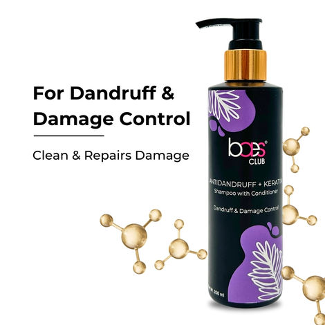 Buy Baes Club Antidandruff + Keratin 2-in-1 Shampoo with Conditioner | Removes Dandruff & smoothens hair | 100% Vegan, Parabens Free & Soap Free – 200 ML-Purplle