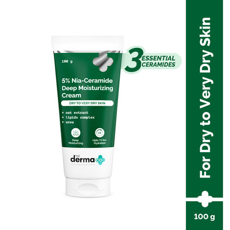 Buy The Derma Co. 5% Nia-Ceramide Deep Moisturizing Cream| 5% Niacinamide, 1% Ceramide| 72hrs. Hydration | Urea, Lipids & Oat extracts | Thick Cream for Dry skin - 100 gm-Purplle