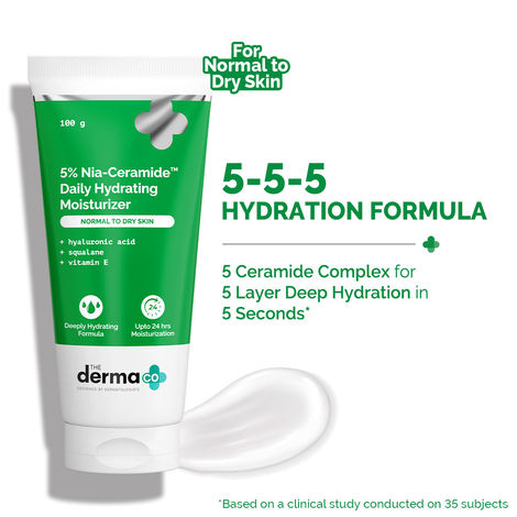 Buy The Derma Co. 5% Nia-Ceramide Daily Hydrating Moisturizer| 5% Niacinamide, 2% Ceramide | 24 hours Moisturization |PENTAVITIN, Vitamin E & Squalane |Normal Skin-100 gm-Purplle