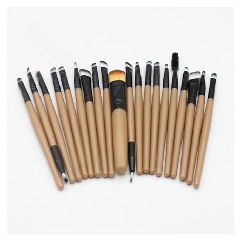 Buy Ronzille Makeup Brush Set Of 20 Pcs Brown (colour may vary)-Purplle