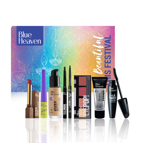 Buy Blue Heaven Festive MakeUp Kit For Women, Fair Tone Combo, 74.3 ml (Pack of 8)-Purplle