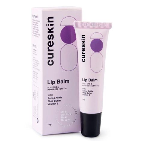 Buy Cureskin Lip Balm with SPF 15, Amino Acids, Shea Butter and Vitamin E | Softens and Protects | Lip Balm for Women and Men (10 gm)-Purplle