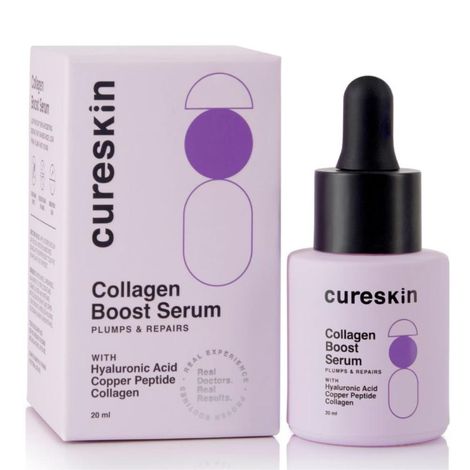 Buy Cureskin Collagen Boost Hyaluronic Acid Serum | Plumps & Repairs with Hyaluronic Acid, Ceramide 3 & Copper Peptide (20 ml)-Purplle