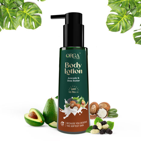 Buy Orgatre Body Lotion | Avocado and Shea Butter | With SPF 15PA | Moisturizer for dry skin (150ml)-Purplle