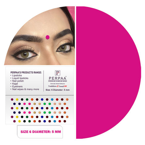 Buy PERPAA Premium Velvet Sticker Kumkum Bindi Box of 15 Flaps (Size 06, Diameter 5 mm, Multi Color) 83 gm-Purplle