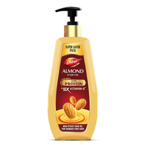 Buy Dabur Almond Hair Oil - 650 ml | Provides Damage Protection | Non Sticky Formula | For Soft & Shiny Hair | With Almonds, Keratin Protein, Soya Protein & 10X Vitamin E-Purplle