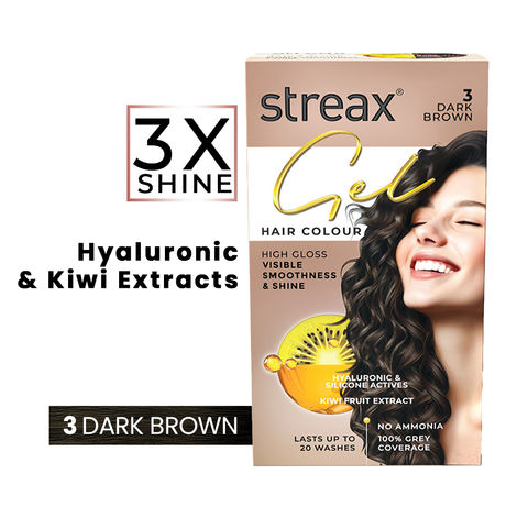 Buy Streax Gel Hair Colour for women, Dark Brown 3 , 150 ml |No ammonia hair color|100% grey coverage-Purplle