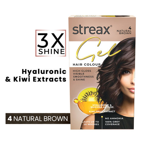 Buy Streax Gel Hair Colour for women, Natural Brown 4 ,150 ml |No ammonia hair color|100% grey coverage-Purplle