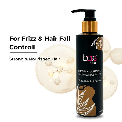 Buy Baes Club Biotin + Caffeine Shampoo with Conditioner | 2-in-1 shampoo with conditioner | Thicker, Shinier & Healthier Hair | 100% Vegan, Parabens Free & Soap Free – 200 ML-Purplle
