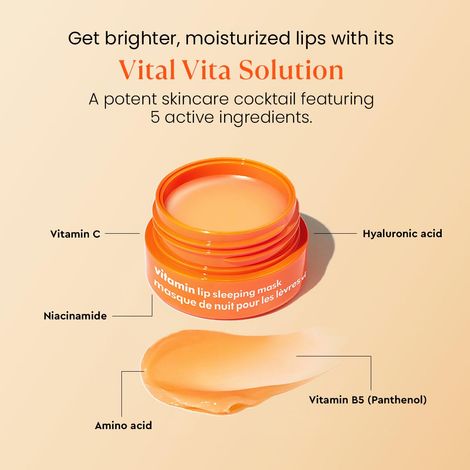 The Face Shop Vitamin C Lip Sleeping Mask, for Glossy, Hydrated & Moisturized Lips, for AM & PM Use(14g) The Face Shop Vitamin C Lip Sleeping Mask, for Glossy, Hydrated & Moisturized Lips, for AM & PM Use(14g)