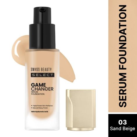 Buy Swiss Beauty Select Game Changer Serum Lightweight Foundation | With Natural and Dewy finish |3 Sand Beige 35 gm-Purplle