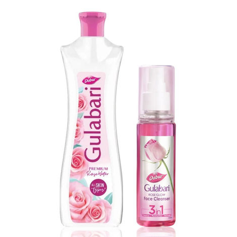 Buy Dabur Gulabri Rose Glow Rose Water + Face Cleanser For All Skin Types (250 ml + 100 ml)-Purplle
