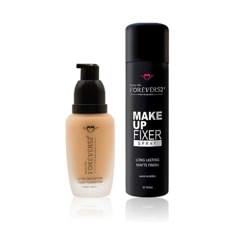 Buy Daily Life Forever52 Ultra Definition Liquid Foundation FLF014 (30 ml) + Makeup Fixer Spray Long Lasting And Matte Finish KMF001 (100 ml)-Purplle