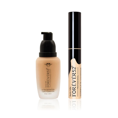 Buy Daily Life Forever52 Ultimate base Kit: Complete Coverage Concealer COV001 (10 gm) + Ultra Definition Liquid Foundation FLF014 (30 ml)-Purplle