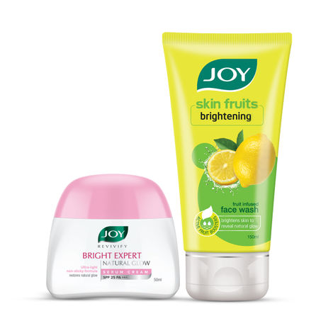 Buy Joy Daily Face Wash & Face Cream Regime for Skin Brightening (150+50 ml)-Purplle