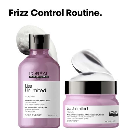 Buy L'Oreal Professionnel Serie Expert Liss Unlimited Shampoo + Liss Unlimited Mask|With Pro-Keratin Complex (250 ml +250 gm)-Purplle
