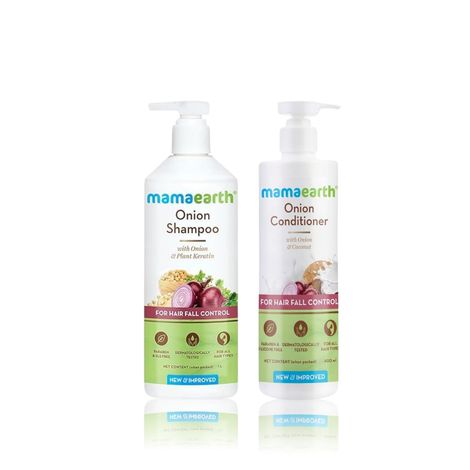 Buy Mamaearth Hair Fall Control Combo(Onion Shampoo, 400 ml + Onion Conditioner, 400 ml)-Purplle