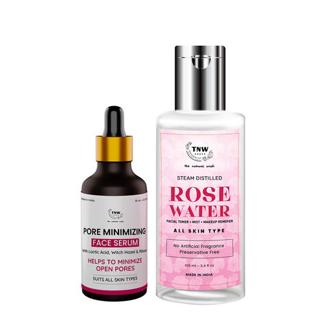 Buy Combo of 2- Rose Water 100ml & Pore Minimizing Face Serum 15ml-Purplle