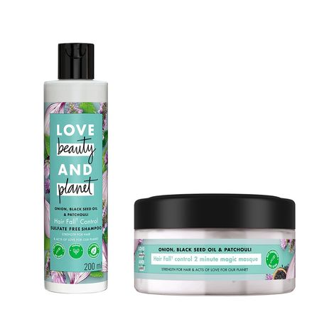 Buy Love Beauty & Planet Onion, BlackSeed & Patchouli Hairfall Control Sulfate Free Shampoo, 200 ml+Love Beauty & Planet Onion Black Seed & Patchouli Hair Mask, 200 ml-Purplle