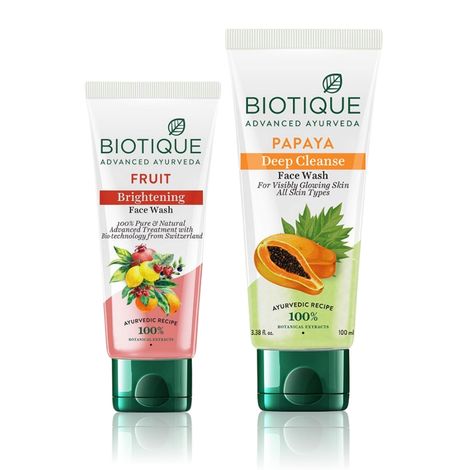 Buy Biotique Fruit Facewash Pack - Combo of 2-Purplle
