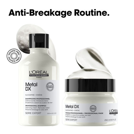 Buy L'Oreal ProfessionnelSerie Expert Metal DX Anti-Metal Cleansing Cream Shampoo + Combo of Metal DX Hair Mask|(300 ml+250 gm) |For Damaged & Colored Hair-Purplle