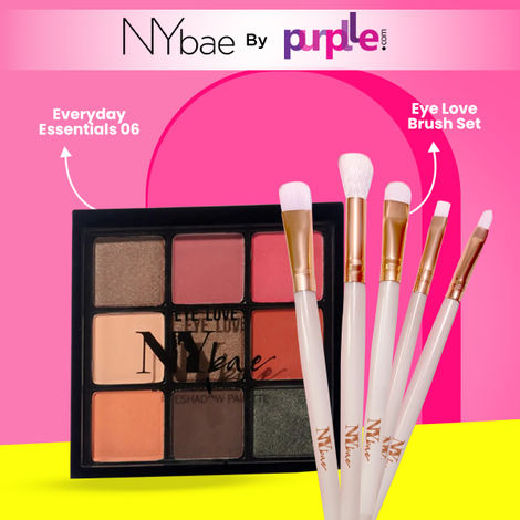 Buy NY Bae Eye Love Eyeshadow Palette - Everyday Essentials 06 (9 gm) | Eye Love Brush Set Combo-Purplle