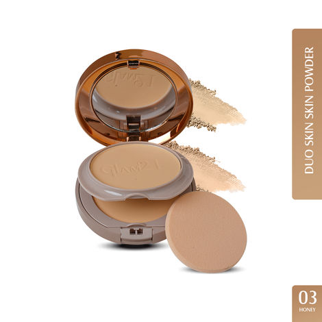 Buy Glam21 Duo Finish, 2-in-1 Compact Powder | Smooth Satin Texture | Long-lasting Mate Finish | Honey-03 - 18 gm-Purplle