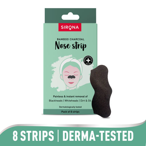 Buy Sirona Bamboo Charcoal Nose Strips for Women | Removes Blackheads and Whiteheads | 8 Strips-Purplle