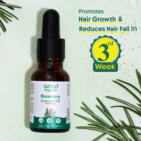 Buy Aravi Organic Rosemary Essential Oil | 100% Pure & Natural | Promotes Hair Growth, Reduces Hair Fall, Strengthens Roots, Nourishes Scalp & Skin | For Men & Women | 15 ml-Purplle