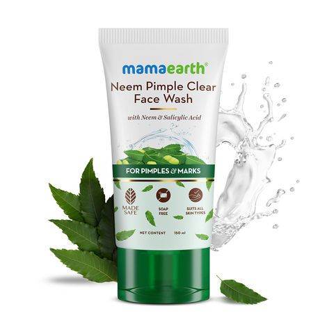 Buy Mamaearth Pimple Clear Face Wash with Neem & Salicylic Acid 150 ml |Fights Pimples & Acne|Reduces Marks|Purifies Skin|Gently Cleanses|For All Skin Types|Controls Excess Oil | For Men and Women-Purplle