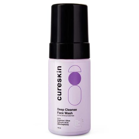 Buy Cureskin Deep Cleanse Salicylic Acid Face Wash for Oily Skin | Salicylic Acid Foaming Face Wash for Men and Women, 100 ml-Purplle
