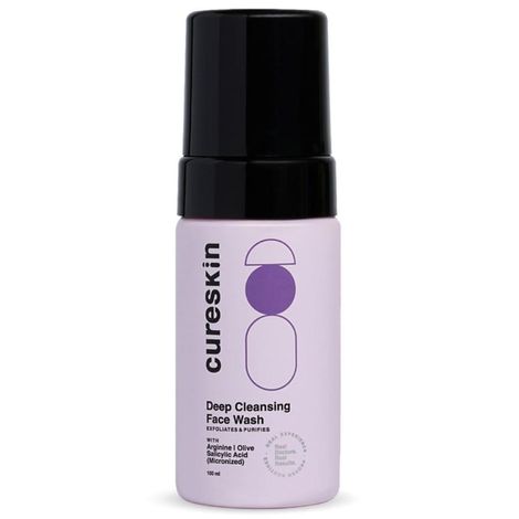 Buy Cureskin Deep Cleanse Salicylic Acid Face Wash for Oily Skin | Salicylic Acid Foaming Face Wash for Men and Women, 100 ml-Purplle