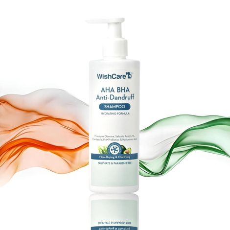 Buy WishCare Hydrating AHA BHA Anti Dandruff Shampoo -Piroctone Olamine, Salicylic Acid, LHA, Probiotics - 250 ml-Purplle