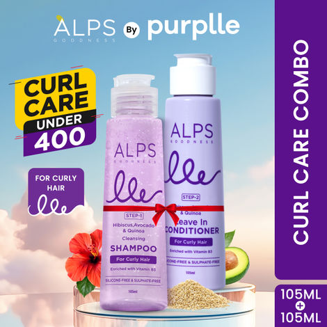Buy Alps Goodness Curl Combo Shampoo & Conditioner with Avocado & Hibiscus for Curly & Wavy Hair (210 ml)-Purplle