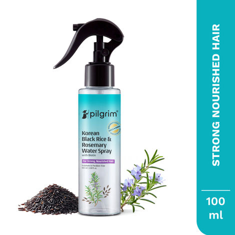 Buy Pilgrim Korean Black Rice & Rosemary Water Spray With Biotin for Strong, Nourished Hair, 100 ml-Purplle